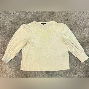 Puffed sleeve cotton top